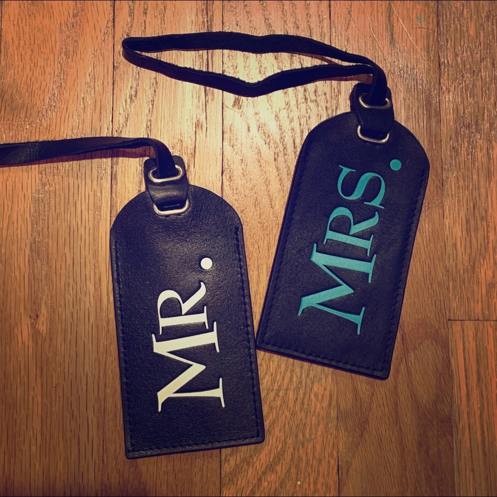 Luggage Tags. Mr. and Mrs. set